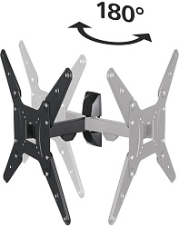 Кронштейн для телевизора Hama 00220823 черный 32"-65" макс.20кг настенный поворот и наклон