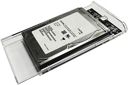 Внешний корпус для HDD/SSD AgeStar 3UB2P6C SATA III USB3.0 пластик прозрачный 2.5"