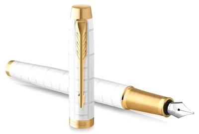 Ручка перьев. Parker IM Premium F318 (2143649) Pearl GT F сталь нержавеющая подар.кор.