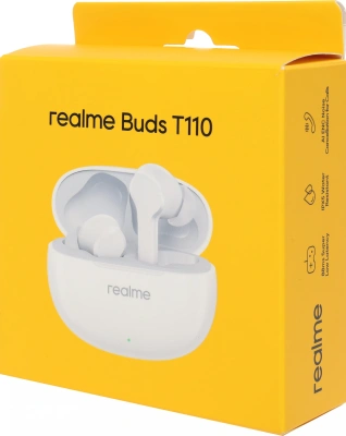 Гарнитура внутриканальные Realme Buds T110 белый беспроводные bluetooth в ушной раковине (631206000038)