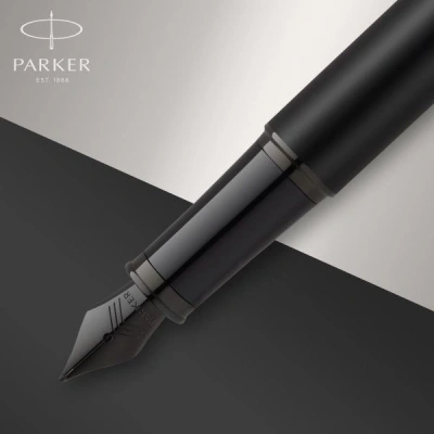 Ручка перьев. Parker IM Achromatic F317 (2127741) Matt Black F сталь нержавеющая подар.кор.
