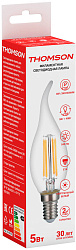 Лампа филам. Thomson Filament TH-B2074 5Вт цок.:E14 свеча 220B св.свеч.бел.нейт. Tail Candle (упак.:1шт)