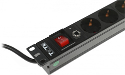 Блок распределения питания Lanmaster TWT-PDU19-16A8P-1.8 гор.размещ. 8xSchuko базовые 16A Schuko 1.8м