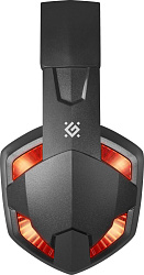 Наушники с микрофоном Defender Warhead G-370 черный/красный 2м накладные оголовье (64037)