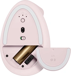 Мышь Logitech Lift розовый оптическая 4000dpi silent беспров. BT/Radio USB для ноутбука 5but (910-006487)