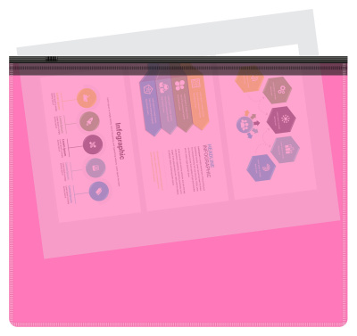 Папка на молнии ZIP Бюрократ Double Neon DNEBPM5APINKBL A5 полипропилен 0.15мм розовый цвет молнии черный