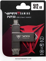 Накопитель SSD Patriot USB3.2 Gen2 512GB PVP30512G28UDG PVP30 Viper черный