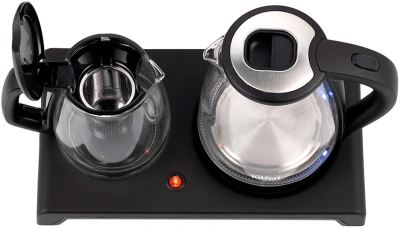 Чайный набор Kitfort КТ-6179 2л. 1500Вт черный корпус: стекло/пластик