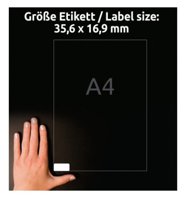Этикетки Avery Zweckform L4732REV-25 35.6x16.9мм 80шт на листе/70г/м2/25л./белый матовое самоклей. универсальная