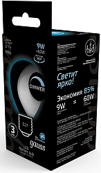 Лампа светодиодная Gauss Filament 105202209-D 9Вт цок.:E27 шар 220B св.свеч.бел.нейт. (упак.:10шт)
