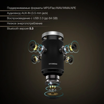 Минисистема Hyundai Select H-MC1241 черный 100Вт BT