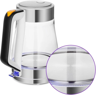 Чайник электрический Kitfort КТ-6626 1.7л. 2200Вт нержавеющая сталь/черный корпус: нерж.сталь/стекло