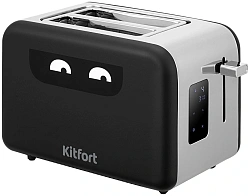 Тостер Kitfort КТ-6497 850Вт черный/стальной