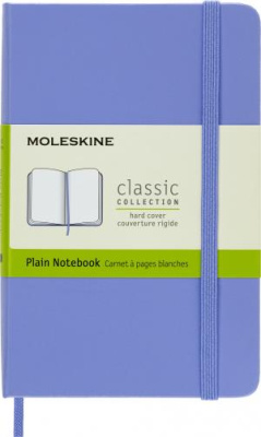 Блокнот Moleskine CLASSIC QP012B42 Pocket 90x140мм 192стр. нелинованный твердая обложка голубая гортензия