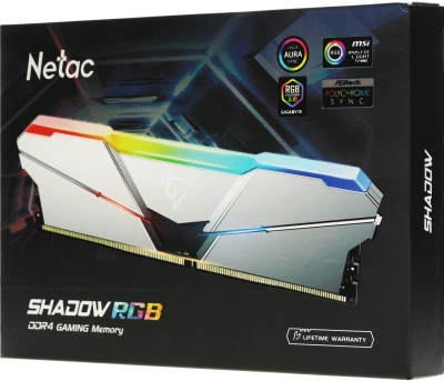 Память DDR4 2x8Gb 3600MHz Netac NTSRD4P36DP-16S Shadow RGB RTL PC4-28800 CL16 DIMM 288-pin 1.35В с радиатором Ret
