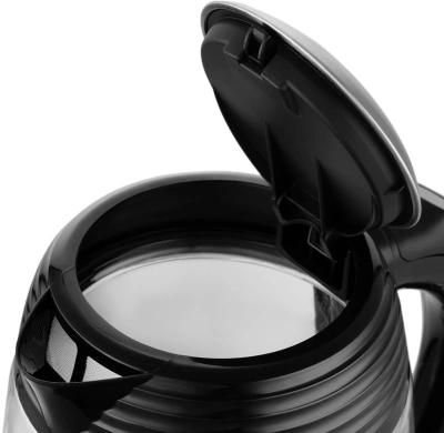 Чайник электрический Kitfort КТ-6126 1.7л. 2200Вт черный/нержавеющая сталь корпус: стекло/пластик