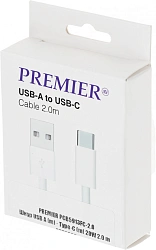 Кабель Premier 20W2M/A-C USB (m)-USB Type-C (m) 2м белый