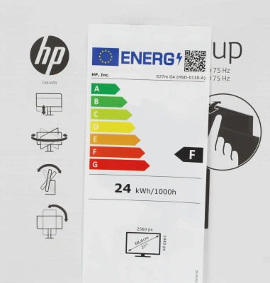 Монитор HP 27" E27M G4 черный IPS LED 16:9 HDMI M/M Cam HAS Piv 1000:1 300cd 178гр/178гр 2560x1440 75Hz DP QHD USB 8.52кг