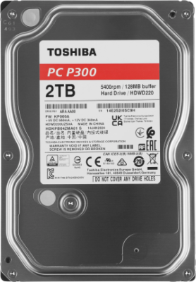 Жесткий диск Toshiba SATA-III 2TB HDWD220UZSVA Desktop P300 4KN (5400rpm) 128Mb 3.5"