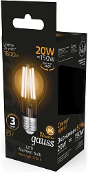 Лампа светодиодная Gauss Filament 102902120 20Вт цок.:E27 груша 220B св.свеч.бел.теп. (упак.:10шт)