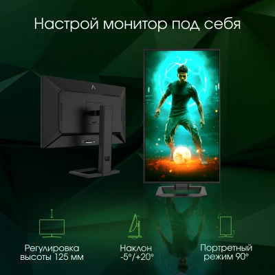 Монитор Digma Pro 27" Action S черный IPS Mini-LED LED 1ms 16:9 HDMI матовая 450cd 178гр/178гр 2560x1440 180Hz DP 2K 5.7кг