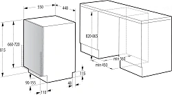 Посудомоечная машина встраив. Gorenje GV541D10 1760Вт узкая инвертор