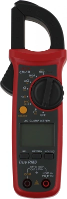 Клещи токоизмерительные RGK CM-10 цифр. измер.ток:переменный/постоянный красный/черный (776417)