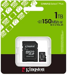 Флеш карта microSDXC 1TB Kingston SDCS3/1TB Canvas Select Plus V30 A1 + adapter