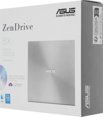 Привод DVD-RW Asus SDRW-08U7M-U серебристый USB ultra slim внешний RTL