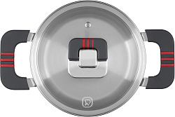 Кастрюля Rondell Stripes RDS-1636 1.2л. d=16см (с крышкой) стальной