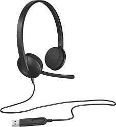 Наушники с микрофоном Logitech H340 черный 1.8м накладные USB оголовье (981-000475)