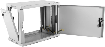 Шкаф коммутационный ЦМО (ШРН-9.350.1) настенный 9U 600x350мм пер.дв.стал.лист 200кг серый 300мм 12кг 180град. 479мм IP20 металл