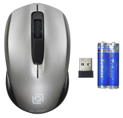 Мышь Оклик 475MW черный/серый оптическая 1000dpi беспров. USB для ноутбука 3but (945829)