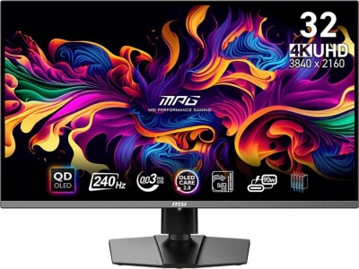 Монитор MSI 31.5" MPG 321URX QD-OLED черный QD OLED LED 16:9 HDMI матовая HAS 250cd 178гр/178гр 3840x2160 240Hz DP 4K USB 9.6кг