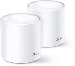 Бесшовный Mesh роутер TP-Link Deco X60(2-Pack) AX5400 10/100/1000BASE-TX белый (упак.:2шт)