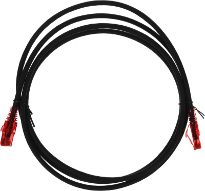 Патч-корд Hyperline PC-LPM-UTP-RJ45-RJ45-C5e-2M-LSZH-BK PC-LPM-UTP-RJ45-RJ45-C5E-2M UTP RJ-45 вил.-вилка RJ-45 кат.5E 2м черный LSZH (уп.:1шт) 24AWG