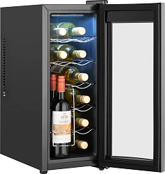 Винный шкаф Weissgauff WWC-12 Bottle 1-нокамерн. черный