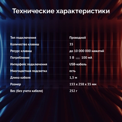 Игровой блок Оклик 703GK черный USB for gamer LED (подставка для запястий) (1533151)