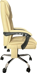 Кресло Cactus CS-CHR-OC04M-WT с вибромассажем слоновая кость экокожа с подголов. крестов.