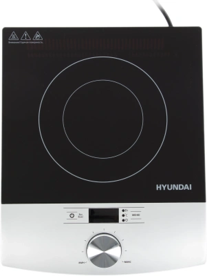 Плита Индукционная Hyundai HYC-0102 серебристый/черный стеклокерамика (настольная)