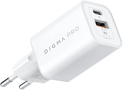 Сетевое зар./устр. Digma Pro DPW6C 65W 3.25A (PD+QC) USB-C/USB-A универсальное белый (DPW6С6GX11WH)