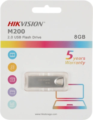 Флеш Диск Hikvision 8GB M200 Hiksemi HS-USB-M200/8G USB2.0 серебристый