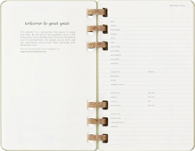 Еженедельник Moleskine ACADEMIC SPIRAL DHSPK5212AMWH3 Large 150х210мм 200стр. кремовые страницы спираль киви