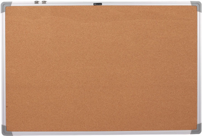 Доска пробковая Deli E39053 пробка коричневый 60x90см алюминиевая рама
