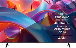 Телевизор LED Hisense 55" 55A6N черный 4K Ultra HD 60Hz DVB-T DVB-T2 DVB-C DVB-S DVB-S2 USB WiFi Smart TV