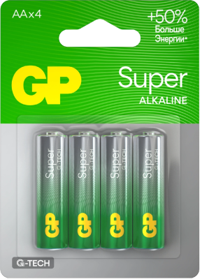 Батарея GP Super 15AA21-2CRSBC4 AA (4шт) блистер