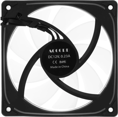 Вентилятор для корпуса Accord ACC-YH12 ARGB 120х120x25 черный 4-pin 27дБ (ACC-YH12 ARGB BLACK) brown box