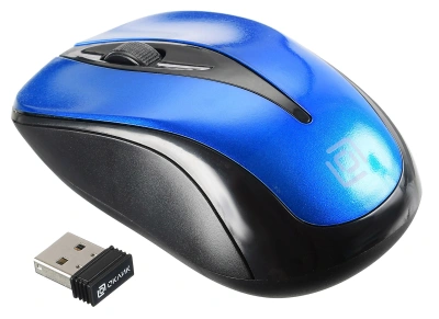 Мышь Оклик 675MW черный/синий оптическая 1200dpi беспров. USB для ноутбука 3but (1025918)