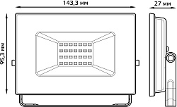 Прожектор уличный Gauss Elementary 613100330 светодиодный 30Втчерный