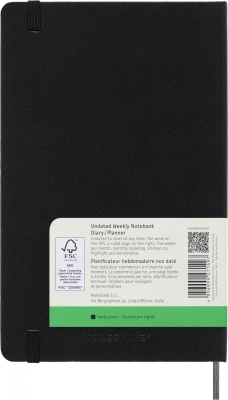 Еженедельник Moleskine CLASSIC WKNT Large 130х210мм недатир. 288 черный
